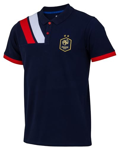 FFF Polotröja officiell kollektion av det franska fotbollslaget, Färg: blå, S