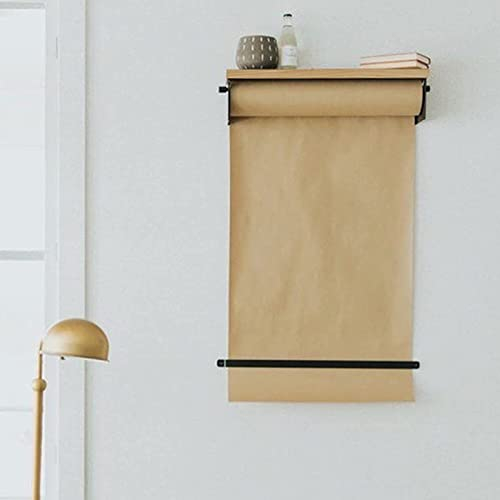 15 27 40 Zoll breiter Papierrollenspender, wandmontierter Pinnwand-Papierschneiderhalter für Schlafzimmer/Spielzimmer/Studio/Café-Bar/Büro (Farbe: Schwarz, Größe: 70 cm/27,5 Zoll breit)