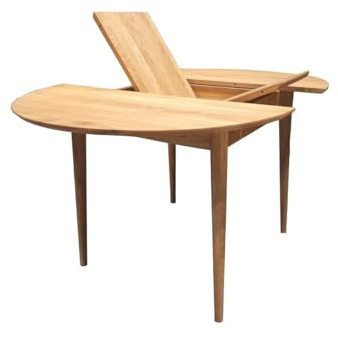 Nordic Story Esstisch Scandi (rund, ausziehbar) • Tisch für Küche, Esszimmer & Wohnzimmer • Massivholz (Eiche) • Eiche Natur • Runder Ausziehtisch (Honigeiche, 100-130 X 100 X 75 cm.)
