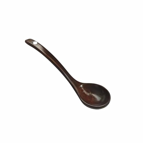 Large Wooden Soup Ladle Spoon with Long Handle, Big Teak Wood Serving Spoon, Handmade Porridge Soup Scoop for Cooking Kitchen Utensils Tool (Brown)