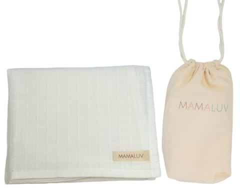 MAMALUV Muslin Swaddle, 100% Baumwolle Musselin Tuch Wickeltuch Baby, Weich und Atmungsaktiv Musselin Decke für Empfindliche Babyhaut, Waschbar bei 30°C, Unisex, weiß, 80x90 cm