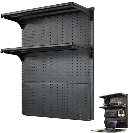 XRRJFYH Panneau Perforé Mural Bureau Porte Outils Mural Pegboard Rangement Outils Mural Support Outils Mural Organisateur de Bureau Mural(122x90cm/48x35in)