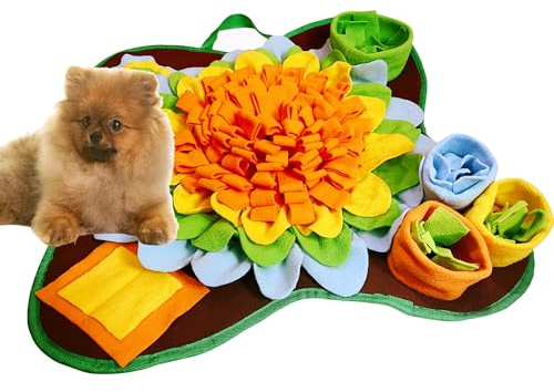 Tesitehi Schnüffelmatte für Hunde, Leckerlis, Fütterung für kleine und mittelgroße Hunde, rutschfestes, interaktives Hunde-Puzzle-Spielzeug, fördert natürliche Futtersuche