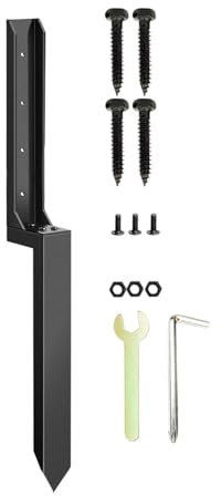 Amagogo Estaca de reparación de postes de valla, accesorios de estructura estable y resistente, soporte de estaca de anclaje para poste de valla para