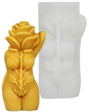 Wegiwuca Handgefertigter Silikonform Menschlicher Körper Duft Kerzenform Gussform Formen Rose Pilz Körper Ornament Formen Bastelmittel