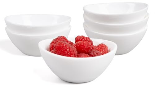 LaGlint Set de 6 Cuencos para Mojar de Vidrio Ópalo, 90ml | Para Salsas, Snack, Salsa de Soja y Condimentos | Ideal para Barbacoa, Ensalada y Cenas de Fiesta
