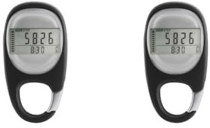 Mealoodiousmusea Lot de 2 podomètres faciles à utiliser avec technologie de capteur Tri ForAxis ABS précis avec boucle de montagne, podomètre de marche simple, noir