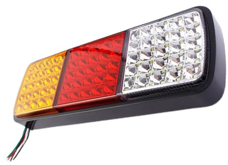 Cabilock Feux Arrière LED Éclairage de Recul et Clignotant 75 LED Haute Luminosité Étanche Plastique Robuste Sécurité Routière pour Camion et Remorque Usage Polyvalent Extérieur