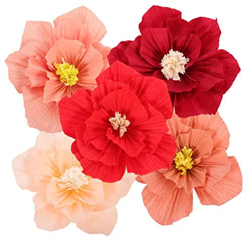 DOITOOL 5stücke Künstliche Papierblumen Für Dekoration Blumenköpfe Diy Handwerk Für Geburtstags Und Hochzeitsfeiern Heimdekorationen