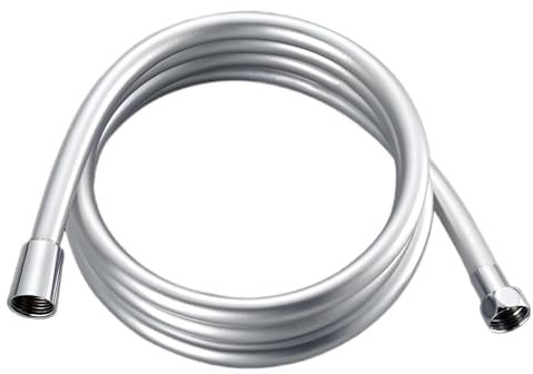 Tubo flessibile per doccia, 1,5 m, universale, in PVC, flessibile, anti-corrosione, resistente alla pressione, tubo per doccia, tubo di ricambio durevole, colore argento