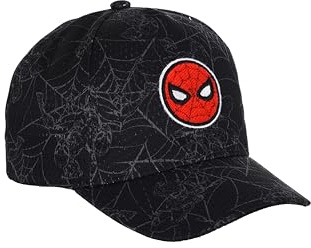 Marvel Spider Man Cappello per Ragazzi, Berretto da Baseball per Bambini, Regalo per Bambino e Adolescenti | Nero
