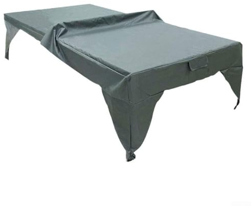 Copertura antipolvere per tavolo da ping pong, impermeabile, per esterni, con borsa con coulisse, 280 x 153 x 73 cm, in poliestere/tessuto Oxford argento (210D)
