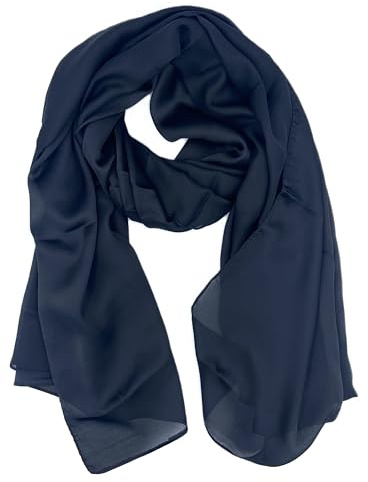 CARACCIOLO Sciarpa di Seta Lussuosa. Sciarpa in pura seta, adatta anche come stola o pareo. Disponibile in tanti colori. La confezione di pregio la rende ideale per un regalo. (NERO)