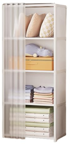 Duroecsain Kleiderschrank, Stoffschrank mit Ablagen, 40 x 28 x 125 cm, Stoffkleiderschrank mit Abdeckung
