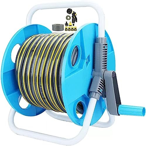 Support de rangement pour tuyau d'eau domestique, chariot pour tuyau d'arrosage, petit chariot portable pour tuyau d'arrosage extérieur, enrouleur de tuyau amovible (couleur : bleu, taille : chariot
