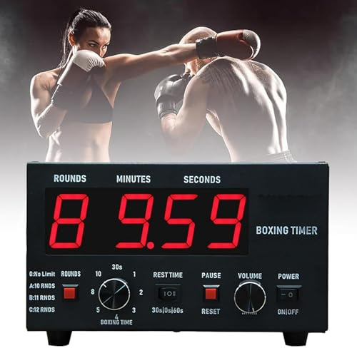 Temporizador profesional de intervalos de gimnasio con zumbador y pantalla LED grande, hora personalizable para boxeo y entrenamiento al aire libre