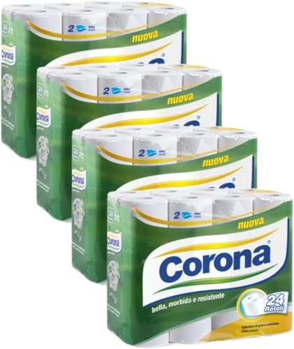 Corona Carta Igienica, 2 Veli, 96 Rotoli, Morbida, Soffice, Pura