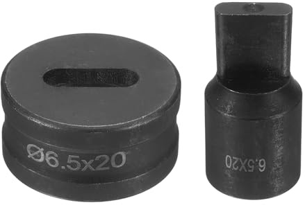 QUARKZMAN Emporte-Pièce Hydraulique 6.5x20mm Trou Ovale Acier 40Cr Kit De Poinçonnage Électrique Pour CH70 Machine À Poinçonner Électrique, Noir