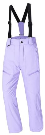 hehiy Schneehose Kinder Skihose Jungen Mädchen Wasserdicht Snowboardhose mit Reflektierenden Elementen Zip Ski Latzhose mit Taschen Atmungsaktive Wanderhose Thermohose Schneeanzug 164