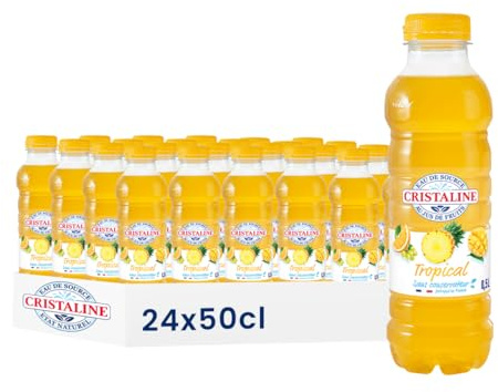 Cristaline Eau de Source Aromatisée Tropical, 50cl, Lot de 24 Bouteilles