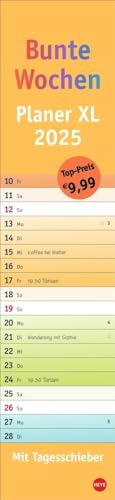 Bunte Wochen Langplaner XL 2025: treifenkalender 2025 - praktisches Format, um nie den Überblick zu verlieren, in coolem Design. Länglicher Kalender für Büro oder zu Hause (Bürokalender Heye)