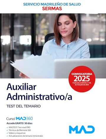Auxiliar Administrativo/a del Servicio Madrileño de Salud. Test del temario