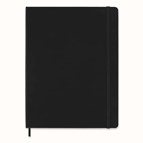 Moleskine Classic Notebook, Taccuino a Righe, Copertina Rigida e Chiusura ad Elastico, Formato XL 19 x 25 cm, Colore Nero, 192 Pagine