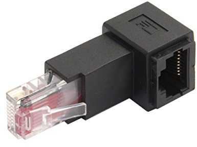 Cablecc - 90 Grad rechtwinkliger 8P8C / FTP / STP / UTP Cat 5e Stecker auf Buchse Netzwerk-/LAN-/Ethernet-Kabel Adapter