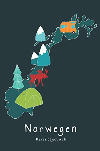 Reisetagebuch: Norwegen Karte I Tagebuch und Notizbuch für die Reise nach Norwegen DIN A5