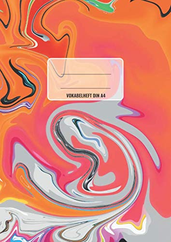 Vokabelheft DIN A4: 2 Spalten + liniert auf 80 Seiten mit modernem Cover für Schule & Studium (Vokabelheft fresh-orange | Band 01)