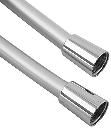 PaulGurkes Brauseschlauch Duschschlauch Silber Kunststoff PVC mit Drehkonus Verdrehschutz Anti Twist Classic Chromeline Glänzend Metalloptik Plastik 50cm 75cm 1m 125cm 1,5m 175cm 2m, Länge:150cm