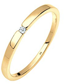 Elli DIAMONDS Ring Damen Verlobungsring Klassiker mit Diamant (0.015 ct.) in 925 Sterling Silber
