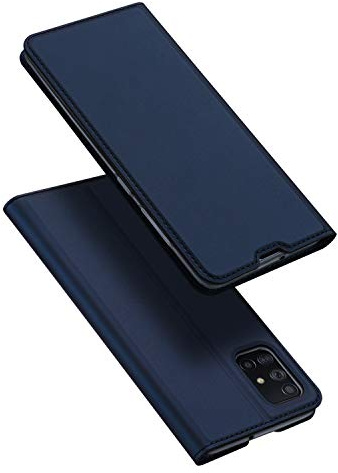 DUX DUCIS Cover per Samsung Galaxy A71, Flip Caso Custodia Pelle PU con [Funzione Stand] [Slot Cart] [Magnetica] per Samsung Galaxy A71 (Blu)