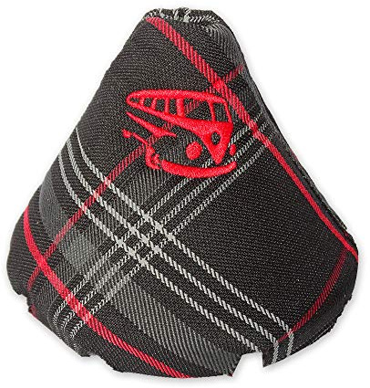 The Tuning-Shop Ltd Schaltsack kompatibel mit Volkswagen VW Transporter T5 verschiedene Nähte, Farbe erhältlich (Tartan Red Stickerei)