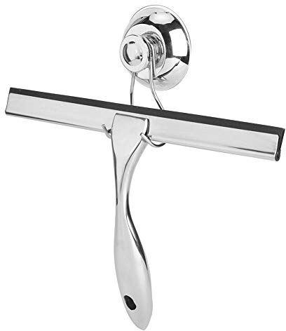 Alvinlite Glass Cleaner Window Squeegee, Stainless Steel Wiper Scraper Cleaner With Suction Cup Hook for Shower Doors Bathroom Window Car Glass