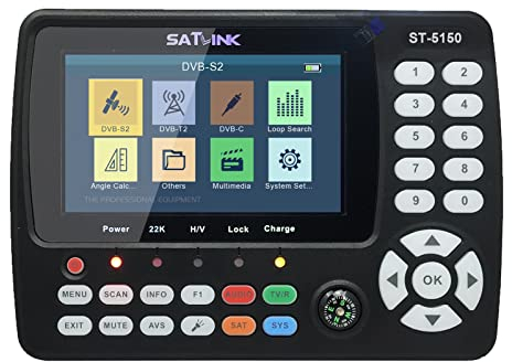 Buscador de satélite digital Weytoll ST-5150 Buscador de satélite DVB-S2 / T2 / C COMBO HD Buscador de señal de TV satelital Medidor de señal digital portátil H.265 HEVC MPEG-4 4,3 pulgadas TFT LCD