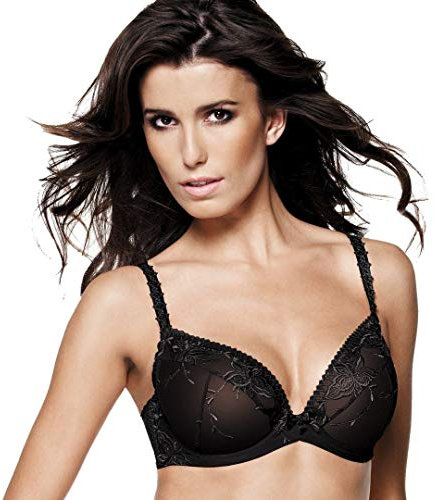 Leo Corsetteria Reggiseno Floral Plunge W con Ferretto Taglia 3 Coppa F Bianco 0003