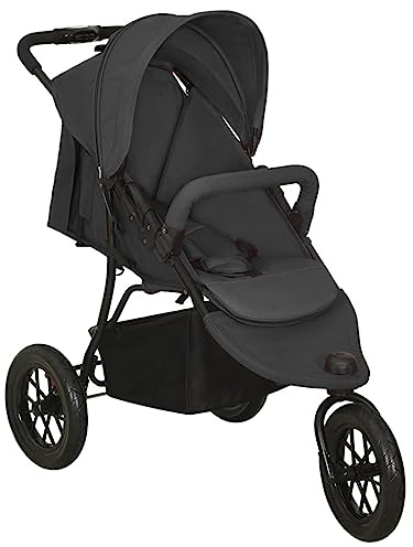 vidaXL Kinderwagen mit Verdeck Korb Einhand-Klappsystem Kinder Baby Buggy Kinderbuggy Kindersportwagen Reisebuggy Sportwagen Anthrazit Stahl