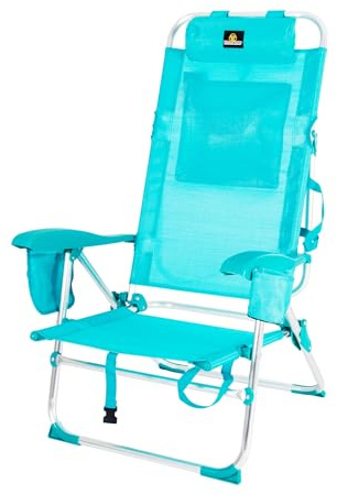 CREVICOSTA Quality Mark Marcas DE Calidad - Lavanda 12009 - Silla de Playa Plegable con reposabrazos y 9 Posiciones (Turquesa)