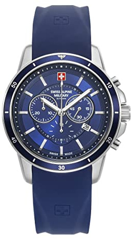 swiss alpine military Herren Uhr Chronograph Analog Quarz 7089.9 Silikon