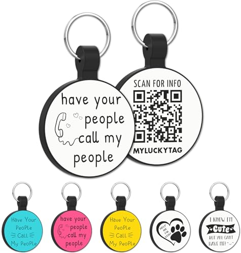 MYLUCKYTAG QR Code Silikon Haustier ID Tag Dog Cat Tag, Online Pet Profile, Pet Location Alert Email, Digital Pet Tag, Quiet Dog Tag, Durable Pet ID, Dog Collar Tag, Engraved Pet Tag