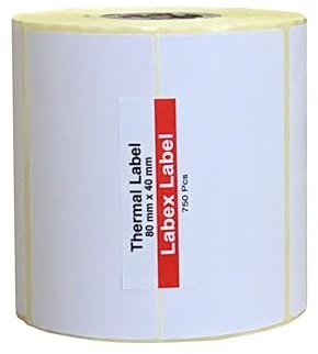 Etichette termiche 80x40 mm su rotolo – Etichette Magazzino Codice a Barre Termica Diretta – 1 rotoli 1000 etichette – Senza nastro – TSC Godex compatibili – Labex Label