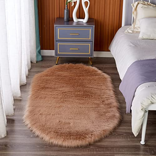 Tappeto Ovale in Pelliccia per Soggiorno Camera da Letto, Tappeto da Gioco in Pelle di Pecora Super Morbida e Soffice (Color : Style1, Size : 60 * 120cm) (Style5 70 * 120cm) Marriage