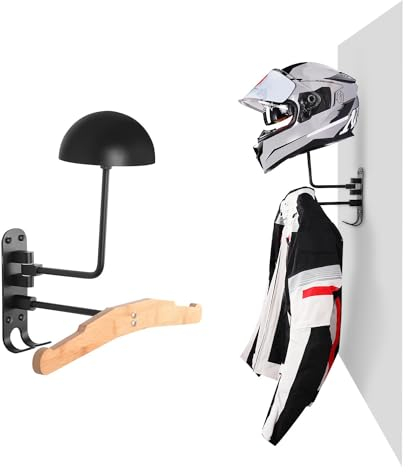 motofans Support de Casque de Moto Mural, Porte Casque Mural pour Gilet Tactique Porte-Plaque