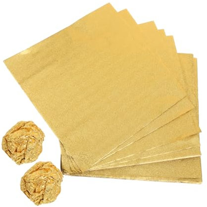 PRETYZOOM 200 Stück Goldfolie Bonbonpapier Aluminiumfolie Schokoladenpapier Selbstgemachtes DIY-Süßigkeiten-Geschenkpapier Für Party (20 X 20 cm)