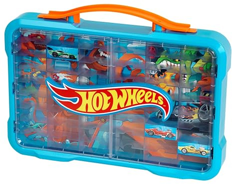 Theo Klein 2408 Hot Wheels Sammelkoffervitrine I Platz für 54 Autos I Leuchtendes Hot Wheels Logo I Mit praktischem Tragegriff I Spielzeug für Kinder ab 3 Jahren