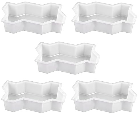 5 x 3 Wellenformen Gartenweg Kunststoff Beton Pflaster Ziegel Form DIY Gehweg Zement Ziegel Form