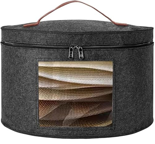 SUWOOPH Aufbewahrungsbox aus Filz, groß, mit transparentem Seitenfenster, Aufbewahrungstasche for Kleidung, Hüte, Eimer, for Männer und Frauen auf Reisen(43x50cm)