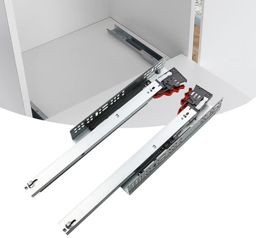 Schwerlastauszug Bodenmontage, 1 Paar Unterflurführung Vollauszug 250mm Auszugsschienen Mit Blumtion Soft Close Teleskopschienen (40cm)