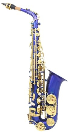 Saxophone Professionnel Altsaxophon Es Messingkörper Geschnitzte Abalone-Muscheltasten Blaues Saxophon(White Shell Keys)